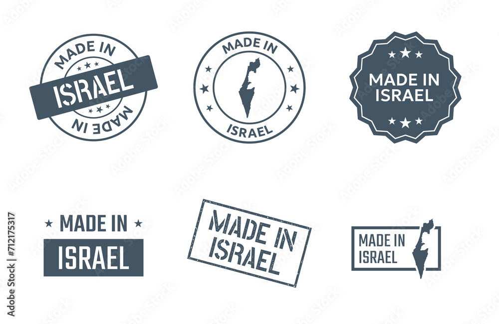 Obraz premium made in Israel labels set, made in State of Israel product icons