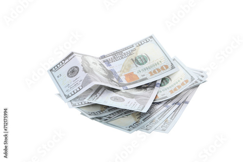 PNG, Stacks of American cash money, isolated on white background
