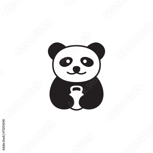 cute panda mascot cartoon icon logo design vector