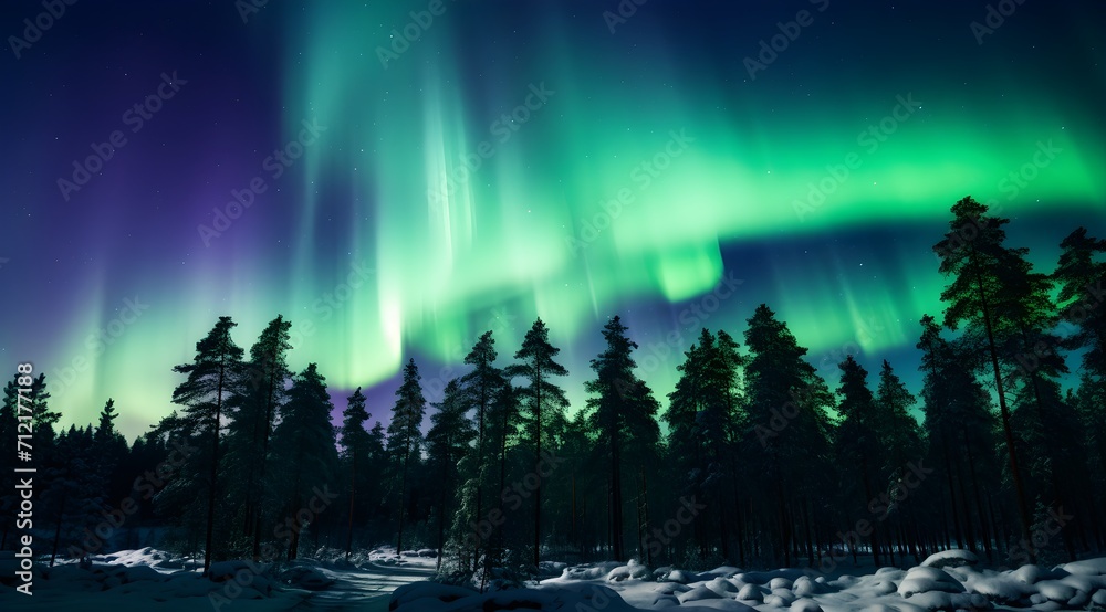 northern lights, aurora in violet-green tones, natural phenomenon northern lights, aurora in violet-green tones, natural phenomenon