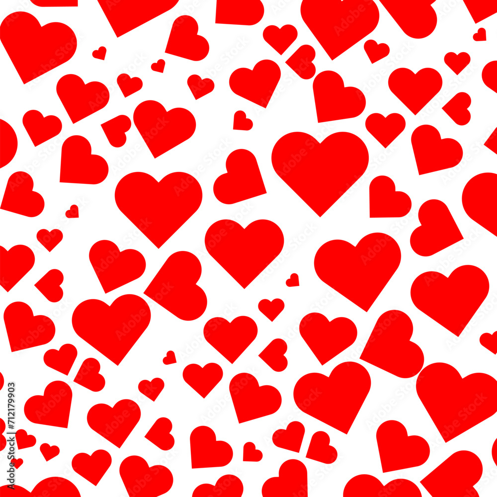 Hearts seamless pattern. Love pattern on white background