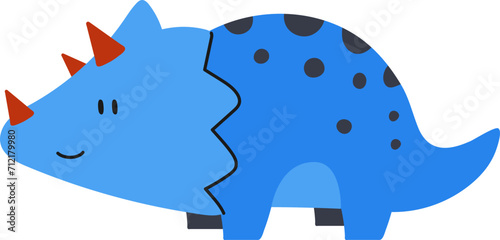 Cute Colorful Cartoon Dinosaur