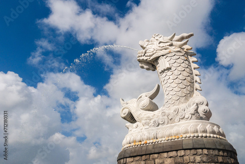 dragon carp statue, the iconic landmark of danang in vietnam