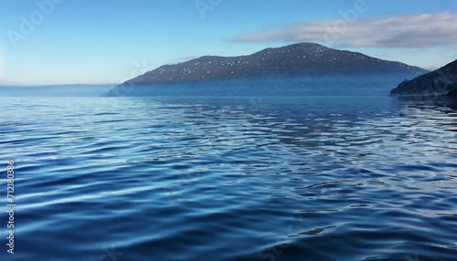 Panoramic background of soft waves in a blue water setting
