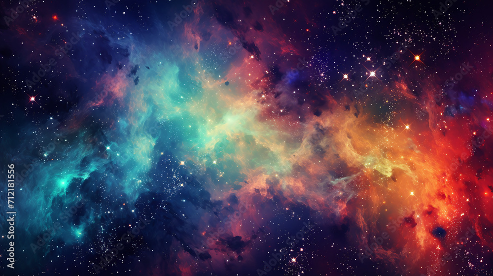 Obraz premium Galaxy with colorful bright colors ready to be wallpaper. Ai generate.