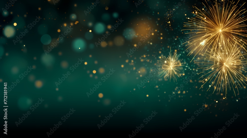 Happy New Year, burning fireworks with bokeh light background Happy New Year, burning fireworks with bokeh light background
