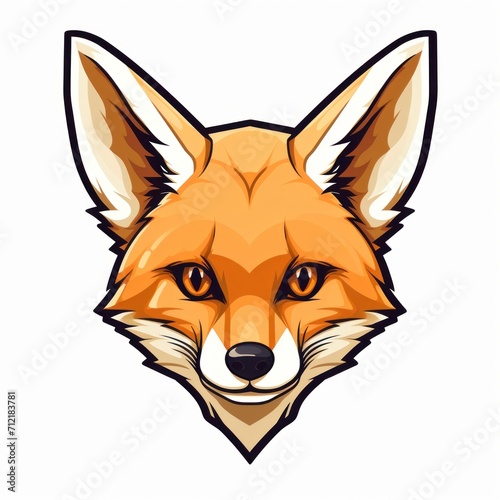 Fox head mascot isolated on white background. illustration for your design Generative AI