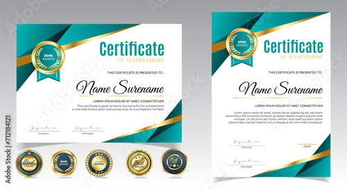 Achievement Certificates template design for award, business, and education needs. vector