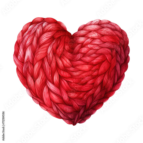 Red Heart Shaped Yarn. AI Generated Image