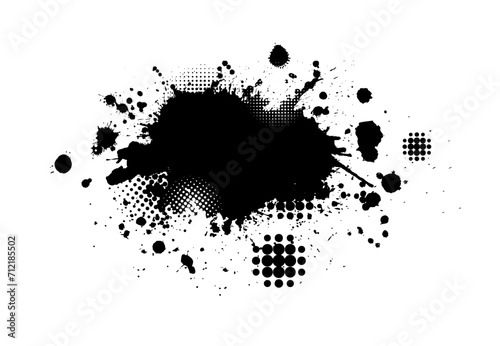 Abstract black blot object. hand drawing. Not AI. Vector illustration