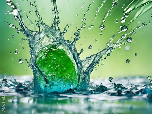 Grüner Wasser Spritzer