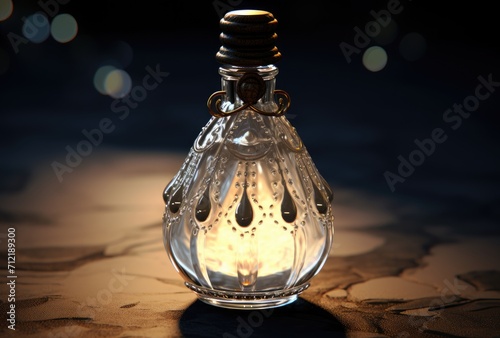 short neck glass perfume bottle photo