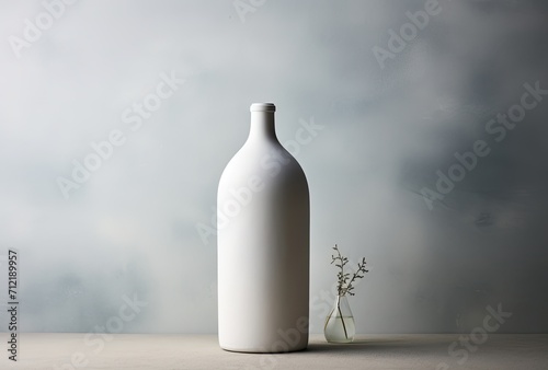 Bottle with milk close-up on a light background © Murda