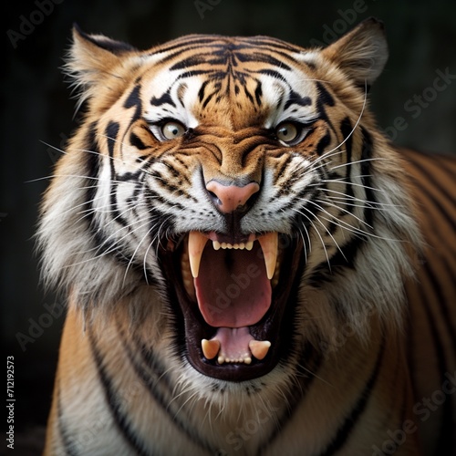 Royal bengal tiger real mouth images Generative AI © MiltonKumar