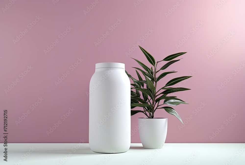 a bottle of milk next to a plant a bottle of milk next to a plant