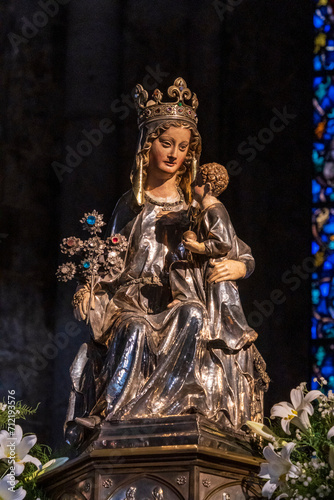 Virgin of Roncesvalles., Royal Collegiate Church of Santa María de Roncesvalles, Orreaga, .Santiago's road, Navarra, Spain © Tolo