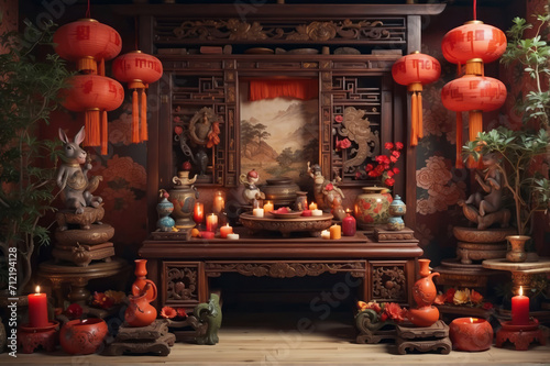 a traditional chinese altar
