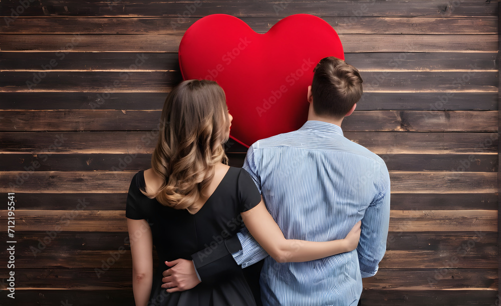 Valentine's Day, Couple's Backside. Generative AI Valentine's Day, Couple's Backside. Generative AI