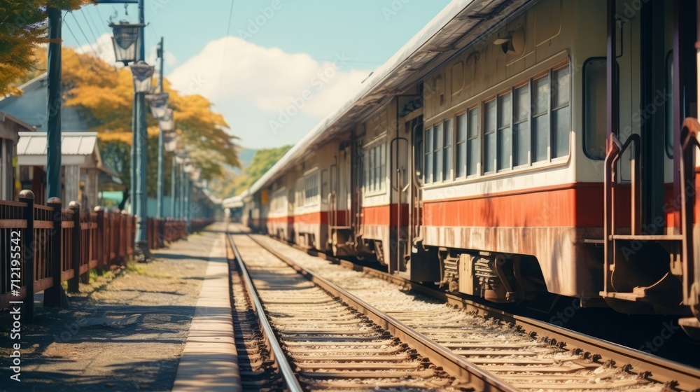 Fototapeta premium Japanese Vintage Train Station