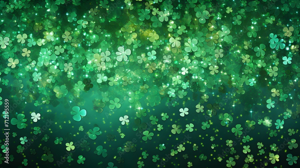 emerald-luck-shimmering-shamrocks-background