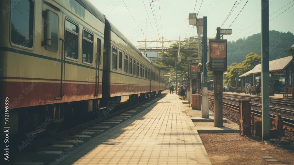 Fototapeta premium Japanese Vintage Train Station