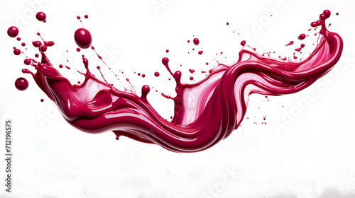 Spread of strawberry sauce jam with splashes isolated transparent Generative AI photo