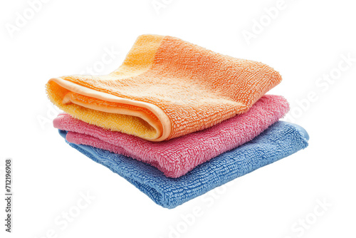 Colorful Stack of Towels Isolated on White Background