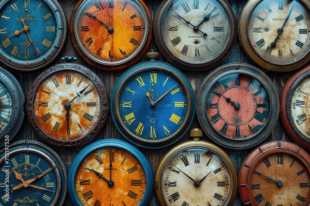  Antique Watch Faces Collage