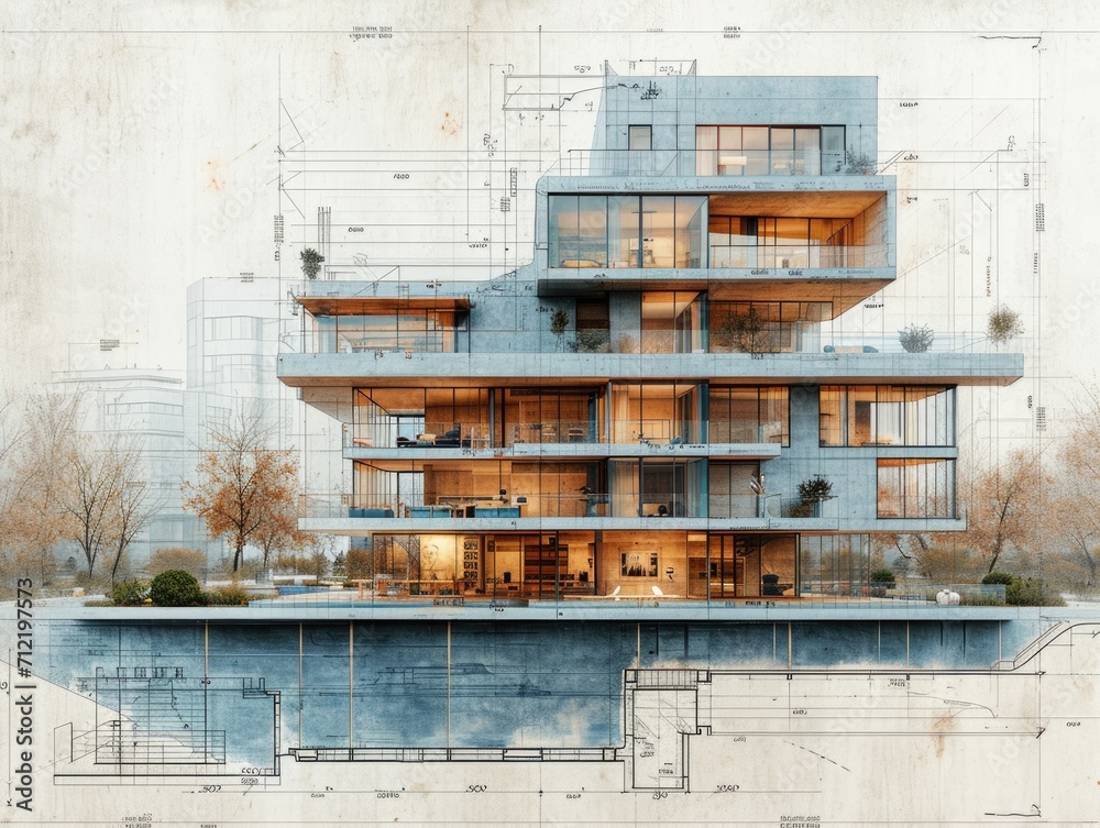  Architectural Blueprint Collage