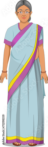 old woman in saree