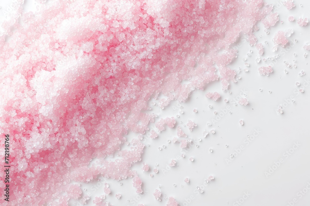 Pink exfoliating product with salt or sugar texture on a white background Picture