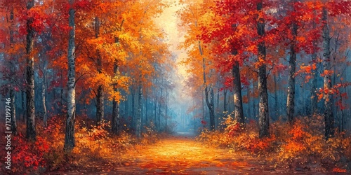  Autumn Forest Brushstroke