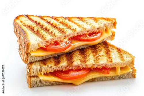 Grilled cheese and tomato sandwich on white