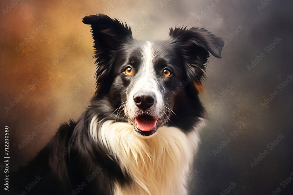 Purebred purebred beautiful border collie dog breed, background nature isolate.