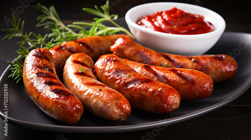 Grilled sausages