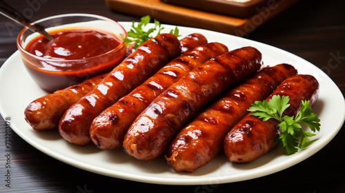 Grilled sausages