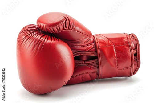 Red leather boxing glove isolated on white © LimeSky