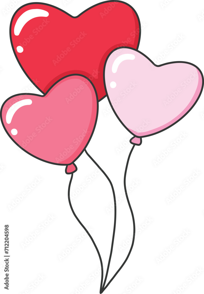 Heart Shaped Balloon Illustration
