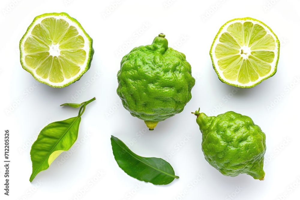 White background isolated bergamot from top view White background isolated bergamot from top view