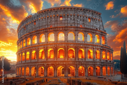  Roman Colosseum Sunset