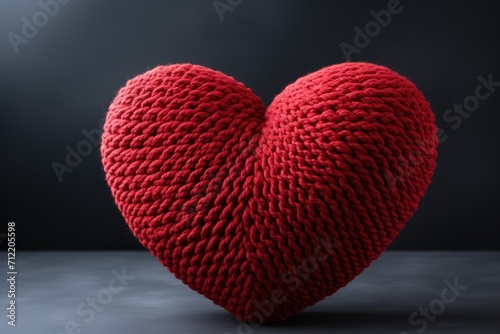 Beautiful heart shaped cusion on dark background photo