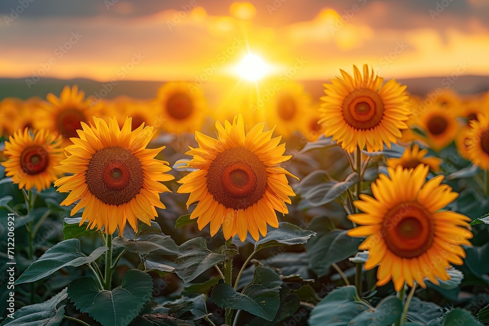  Sunflower Field Sunset