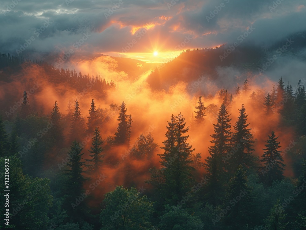  Misty Forest Sunrise