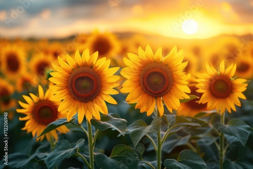  Sunflower Field Sunset