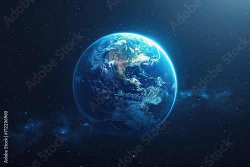 Futuristic Blue Earth Background