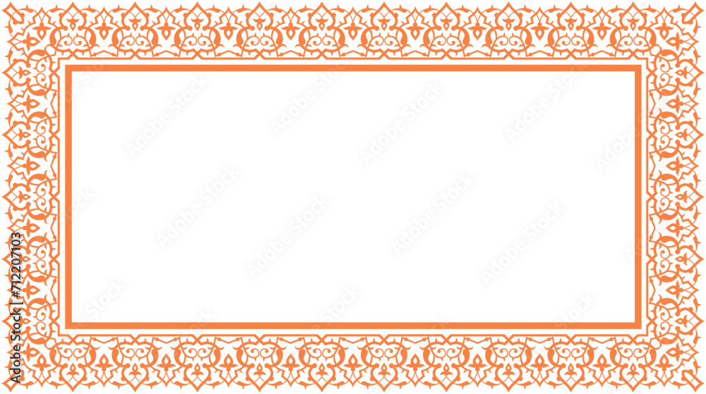 Vector illustration for frame, rectangular shape. Suitable for use in mosque decorations, backgrounds, calligraphy, frames, invitation cards. usability with the text input area in the center