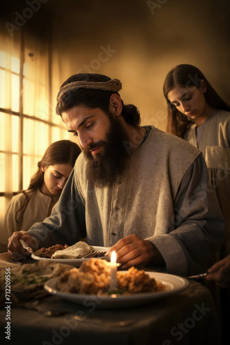Generative AI image of Passover Celebration Scene