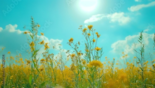 summer sunny day in the meadow background