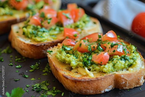 Guacamole topped cheese toasts