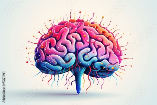 3D Icon Brain Symbol Cognitive dissonance, creative performance, neurological basis of creativity. Neuroimaging brain. Neurological disorders and neurodiversity collaborative process of brainstorming